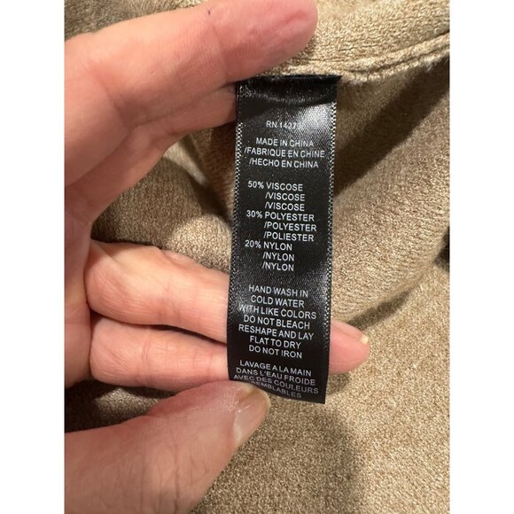 Long Beige Soft Open Front Cardigan Pockets XL Maxsport Womens Knitwear Office - Picture 8 of 12